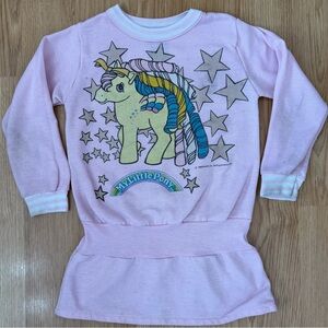 Vintage 1990 My Little Pony Pink Girl's Sweatershirt Dress 8